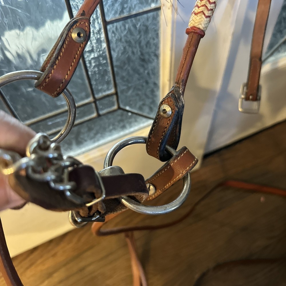 Bridle that combines side pull control with the action of a snaffle bit #R45