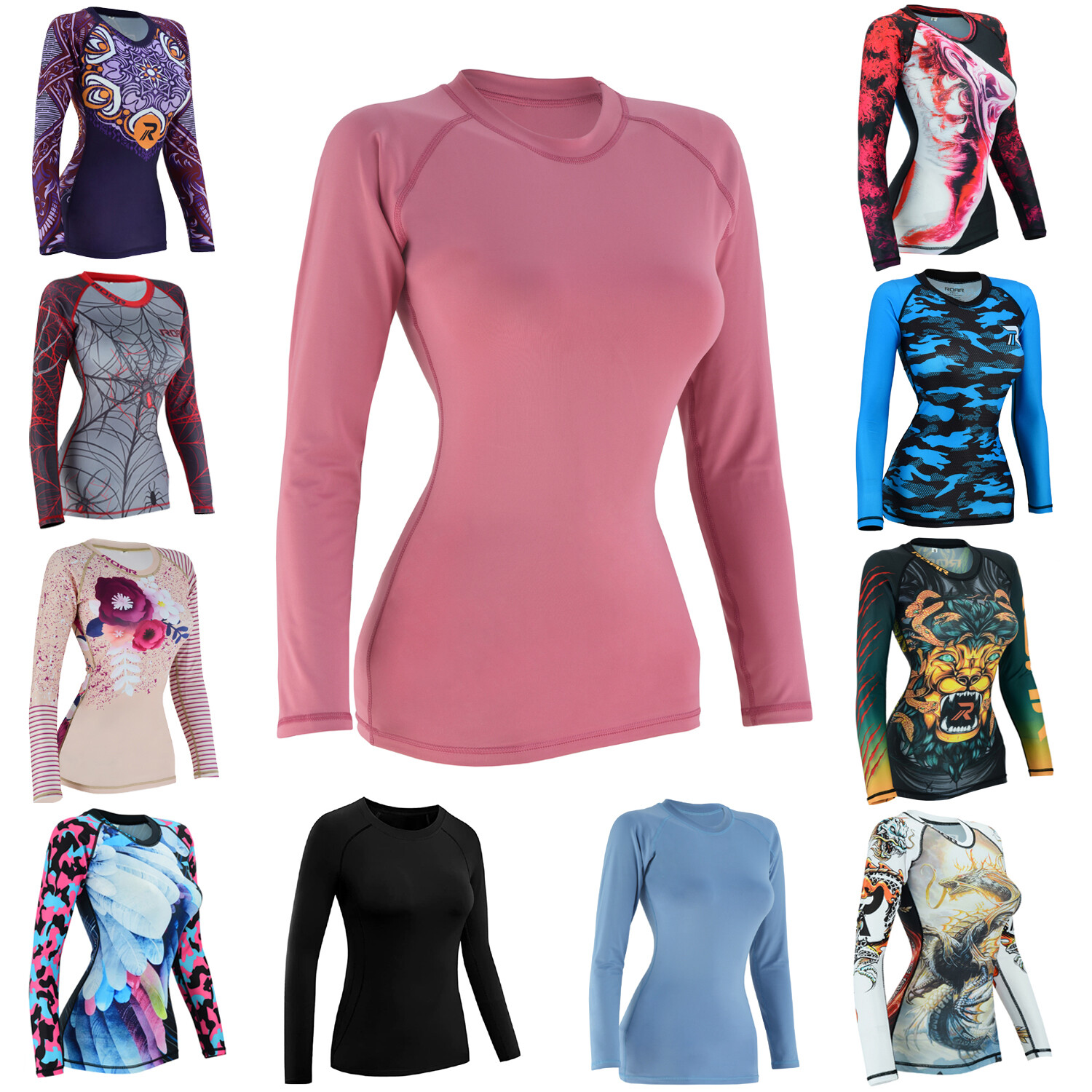 Koyes Fightwear Women's MMA Compression Rash Guard Wrestling Long Sleeve Top