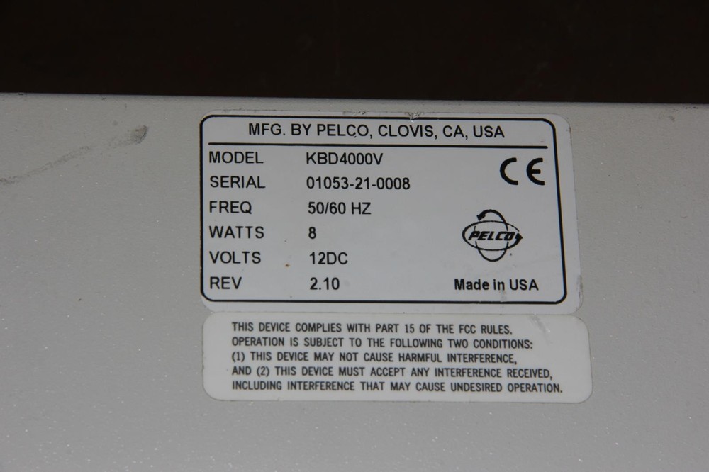 PELCO KBD4000V Full-function Keyboard Controller with Variable Speed Joystick