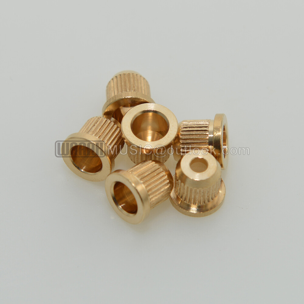 6pcs/set Brass Through Body String Ferrules String Bushings For Electric Guitar
