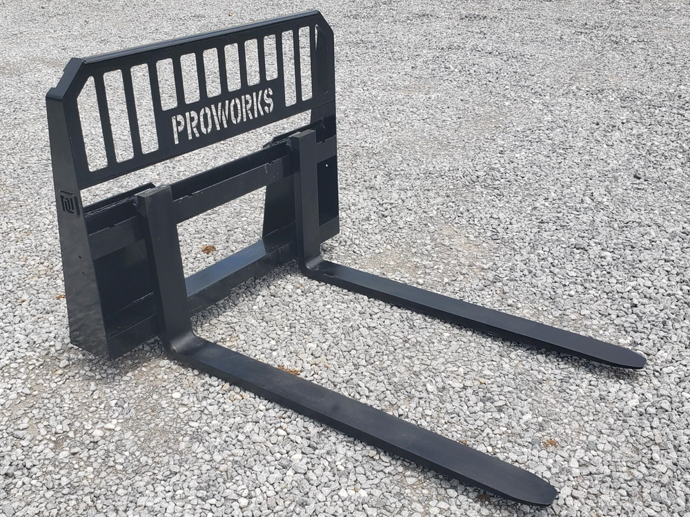 48" 4,000 Pound Pallet Forks Attachment Fits Skid Steer Quick Attach Loader