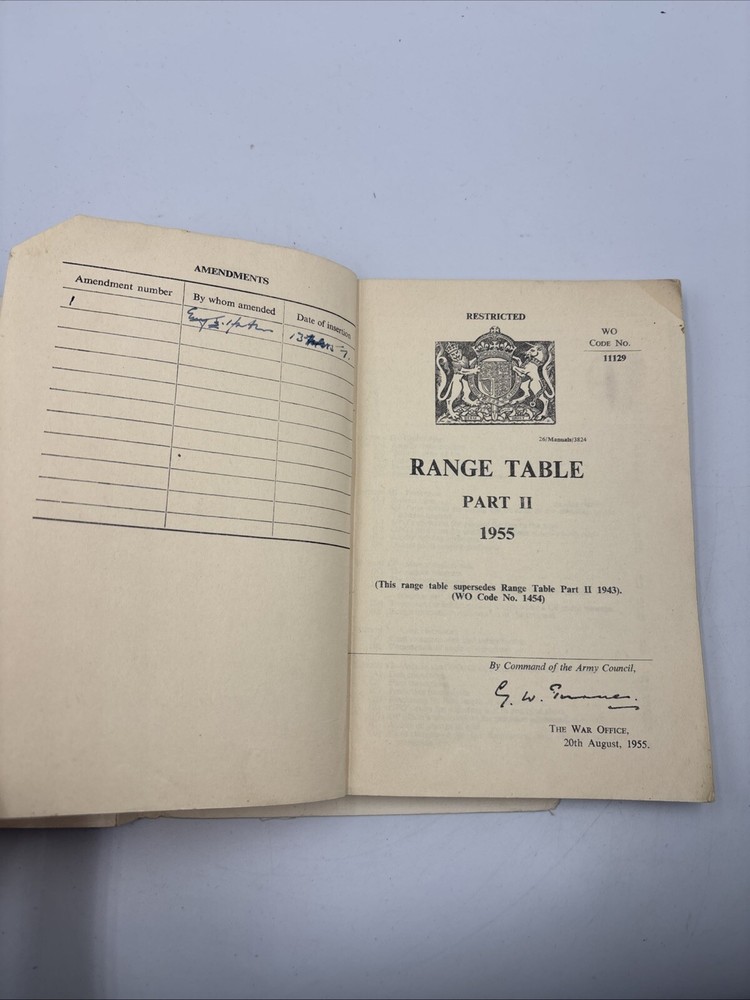 Range Table Part II 2 1955 War office