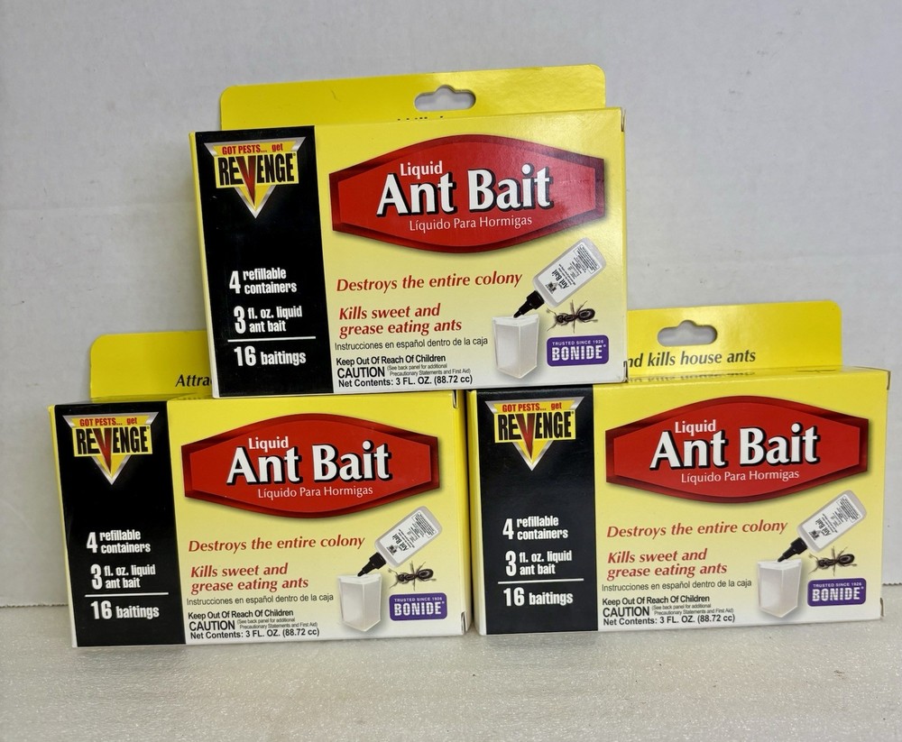 Revenge Liquid Ant Bait with Refillable Stations - 3 pack