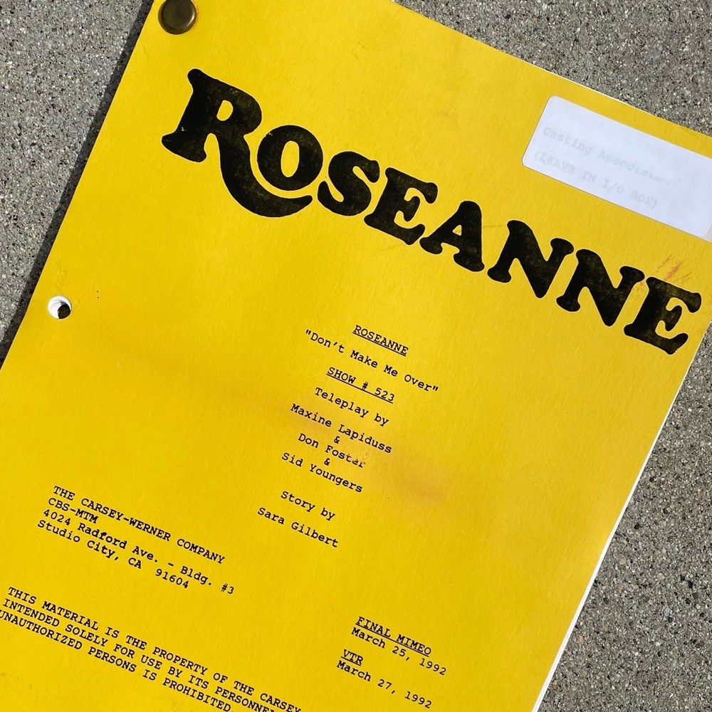 Roseanne Original 1992 Production Used Final Draft Script Don’t Make Me Over