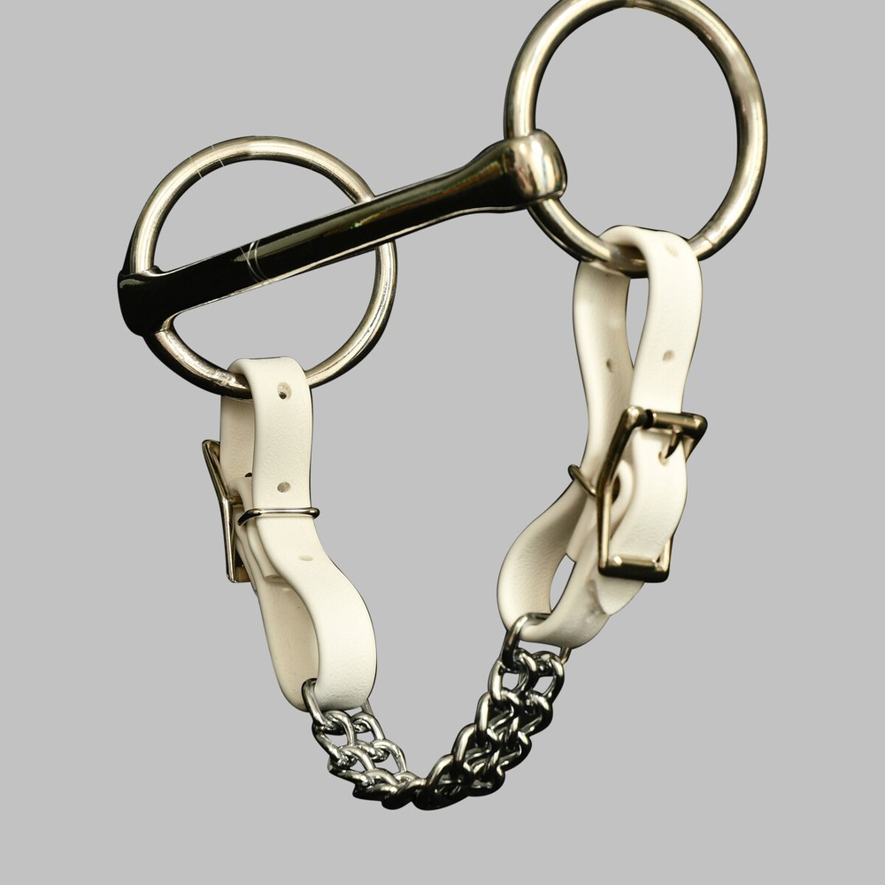 READY MADE- Horse size White CURB CHAIN