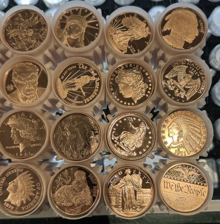LOT OF 500 OZ Dealers Choice 1 OZ FINE COPPER ROUNDS - BULLION - FULL BOX OF 500