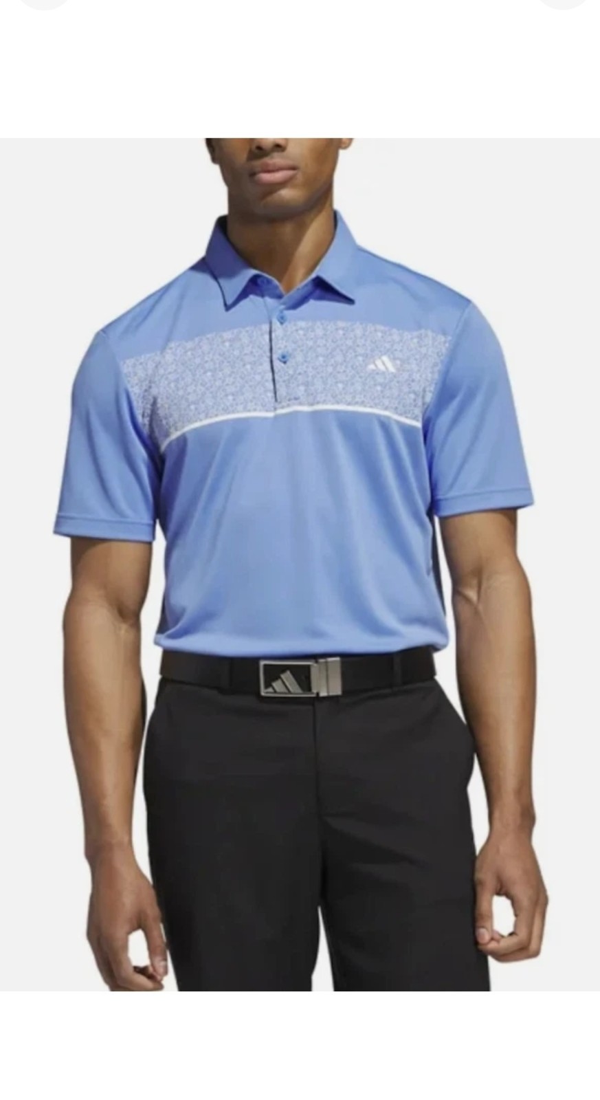 Adidas Men’s Golf Polo Shirt Size L Large Blue Moisture Wicking