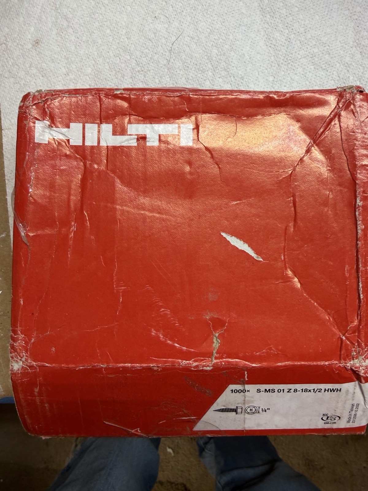 Hilti HVAC Screws SMS 01z 8-18x1/2” Hwh Self Tapping Screws