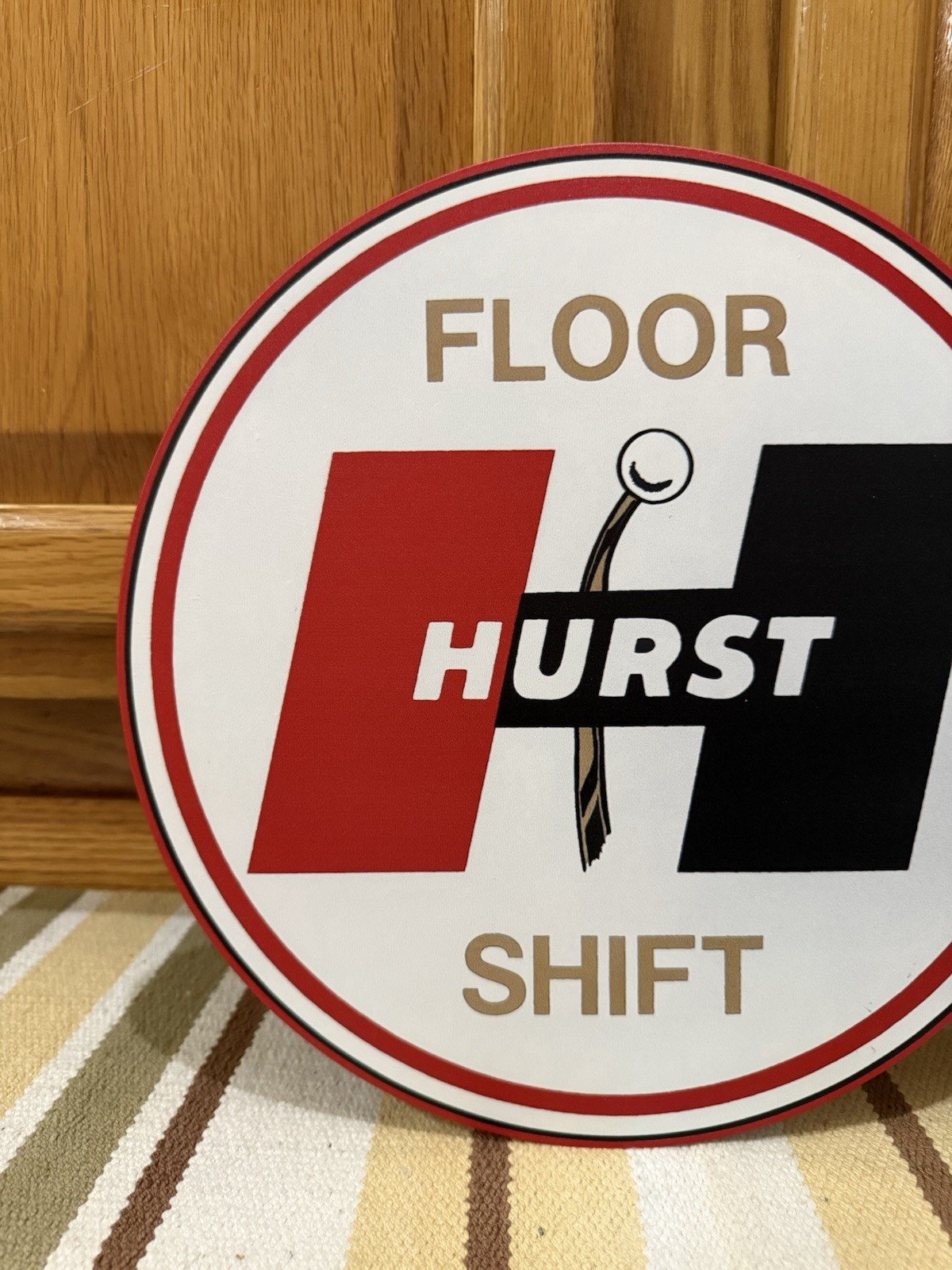 Hurst Floor Shifter Flange Sign Gas Oil Parts Garage Vintage Style Wall Decor