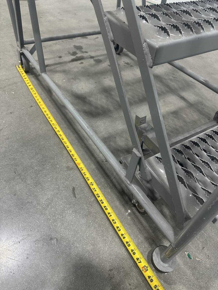 U-Line 4-Step Rolling Steel Staircase Ladder