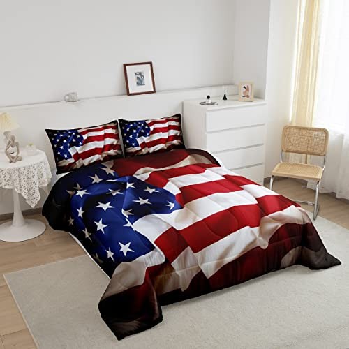 American Flag Comforter Set, United States Down Comforter Size Queen Multi 1