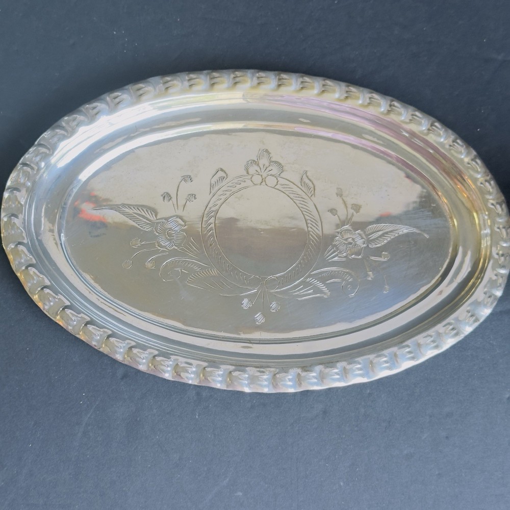 Vtg Silver-plated Sugar Bowl Lid Creamer & Tray Commodore Solid Brass India Labe