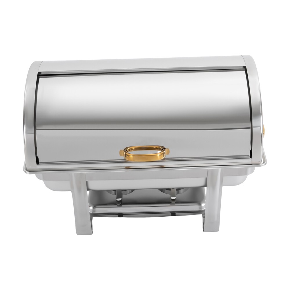9L Rectangular Stainless Steel Double-compartment Chafing Dish Buffet Warmer HOT