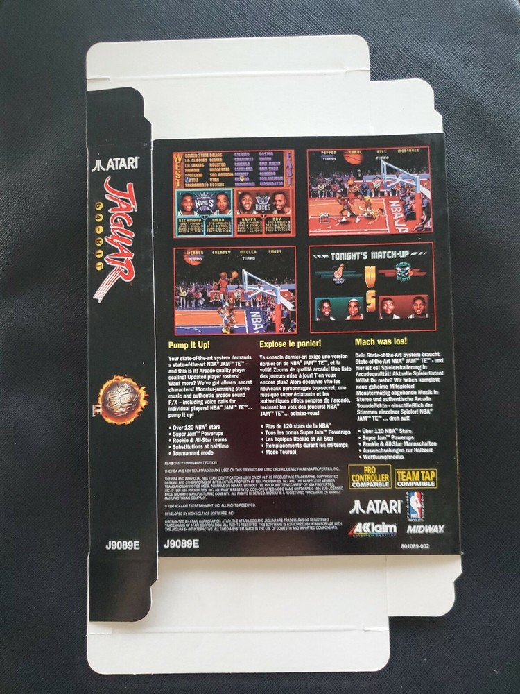 NBA JAM T.E. Atari Jaguar EMPTY Display Box New NEVER FOLDED OR USED