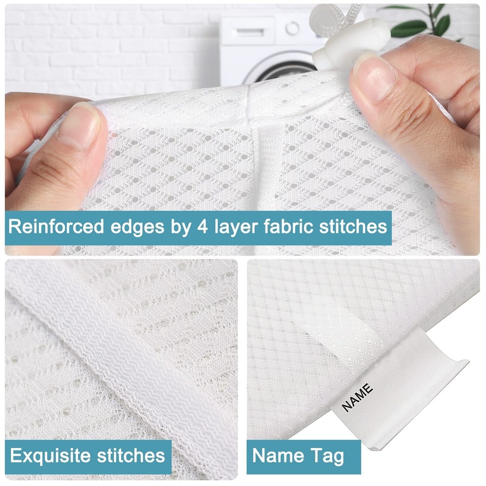 Heavy Duty Large Mesh Laundry Bag With Drawstring Closure And Id Tag Durable Lau