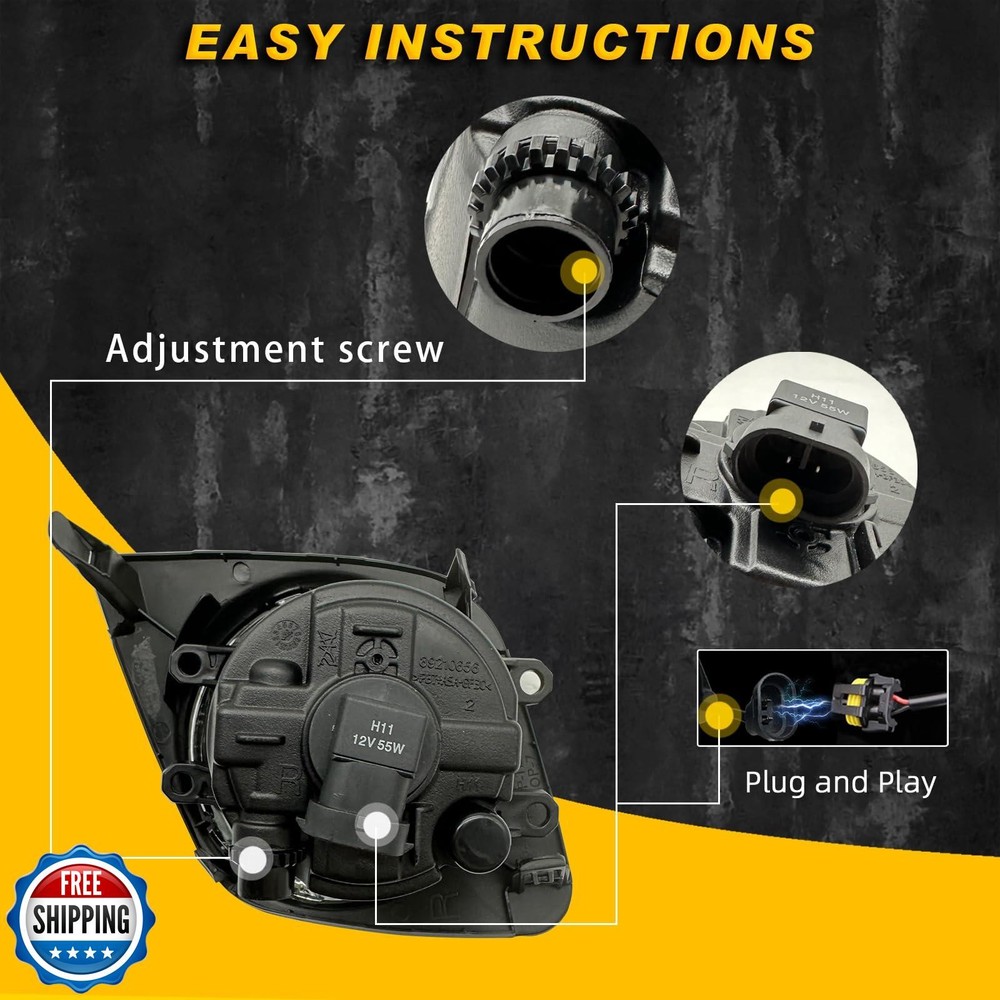 Fog Lights Compatible With RAV4 2009-2012, 1 Pair Front Bumper Lights with Be