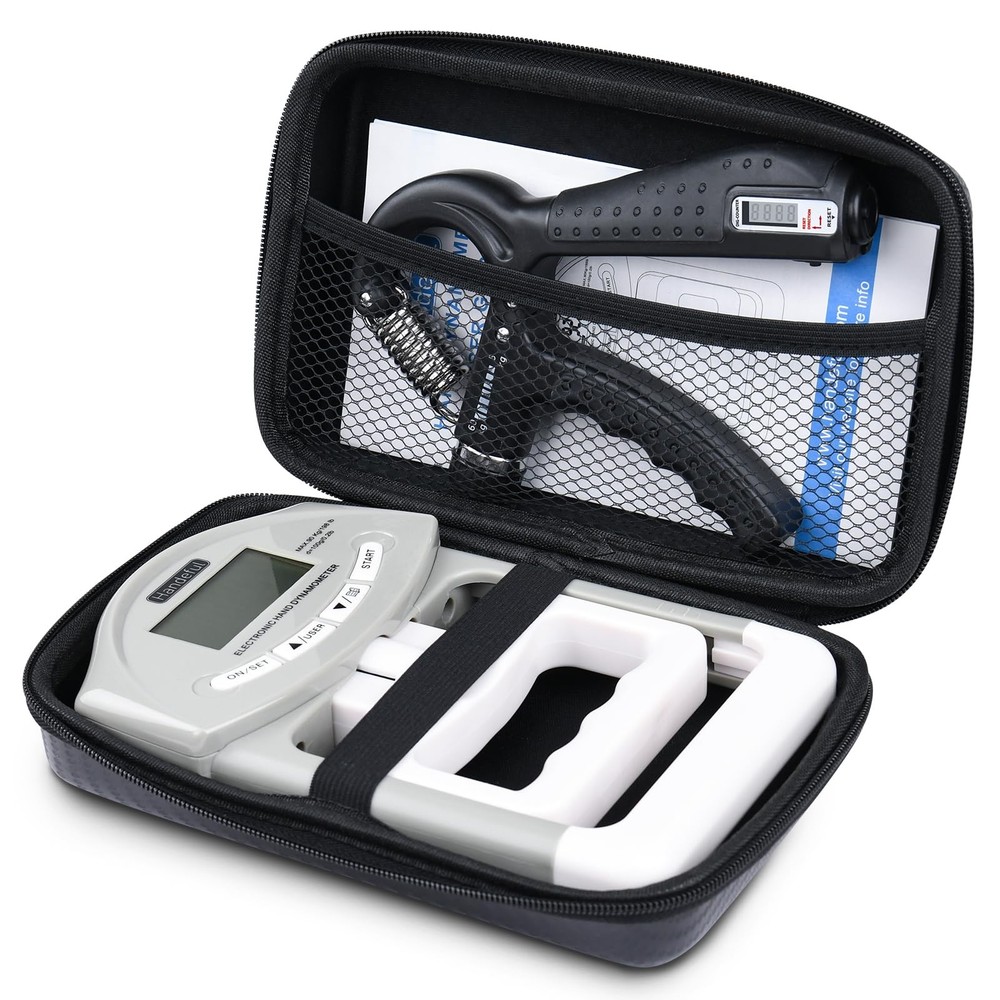 Handeful Grip Strength Tester Trainer - Dynamometer Handgrip gray with case