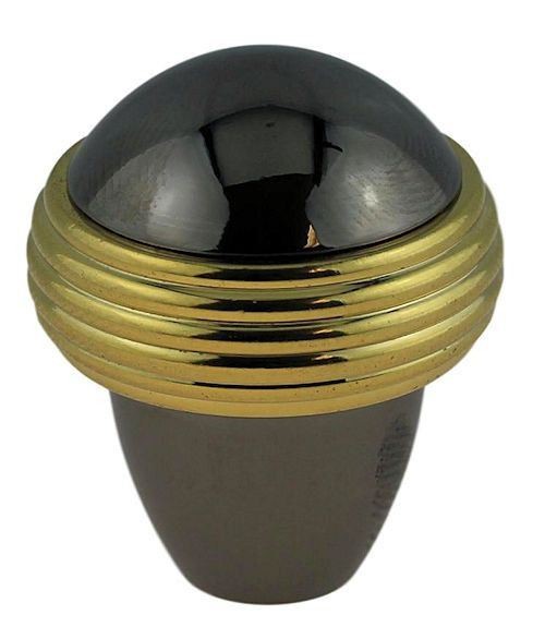 1" Two Tone Knob Black Nickel and Solid Brass