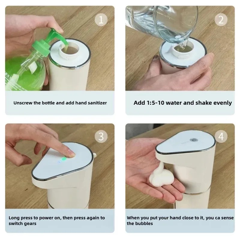 Automatic Soap Dispenser Touchless Type-C Rechargeable Foaming Wall Mount