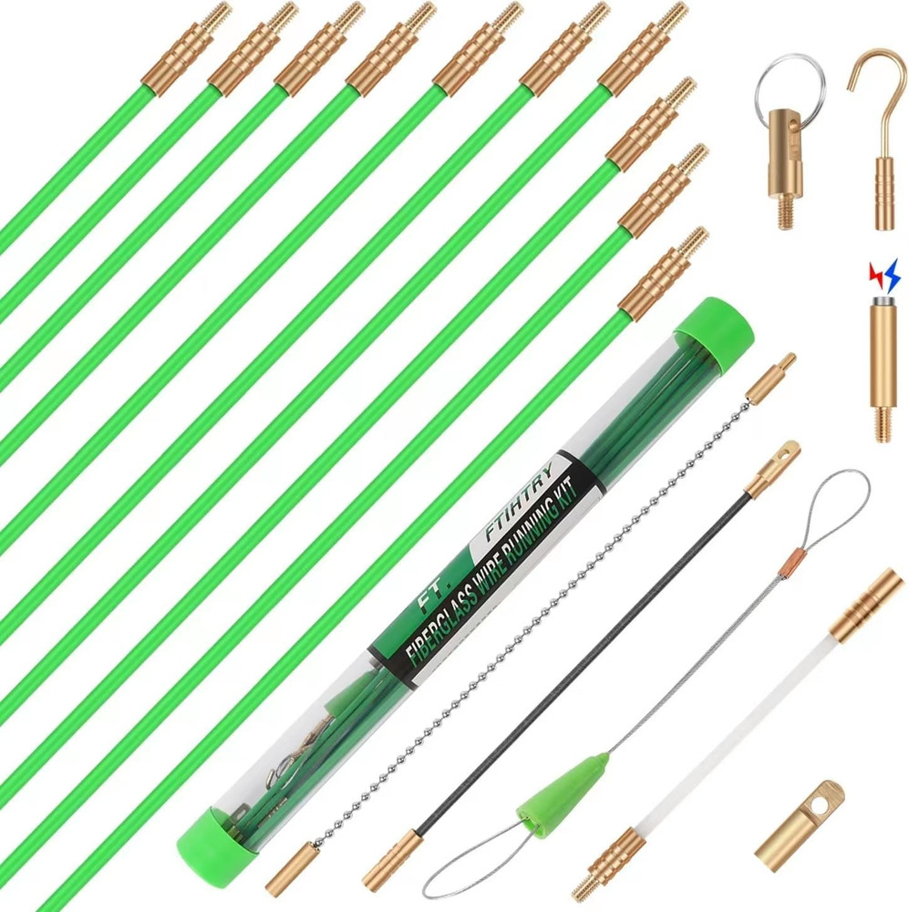 Fiberglass Running Electrical Wire Glow Rods Wire Pulling with 8 Different 14FT