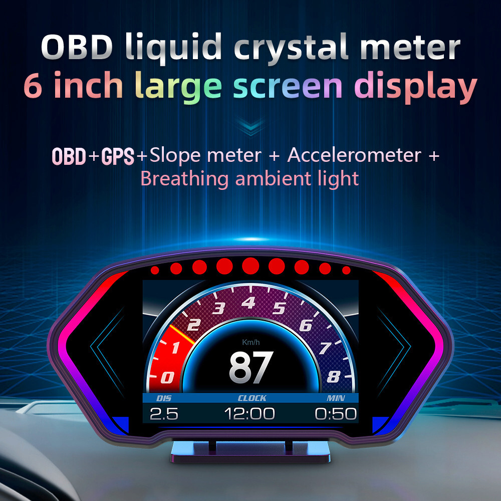 Car OBD Digital Gauge GPS Head Up Display Dashboard Speedometer Multi-Function