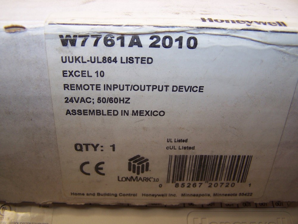 NEW HONEYWELL EXCEL 10 REMOTE INPUT/OUTPUT DEVICE 24 VAC W7761A2010