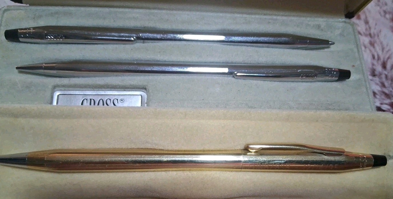 Cross Classic Century Executive Pen& Pencil Collection 10K Gold Filled & Chrome