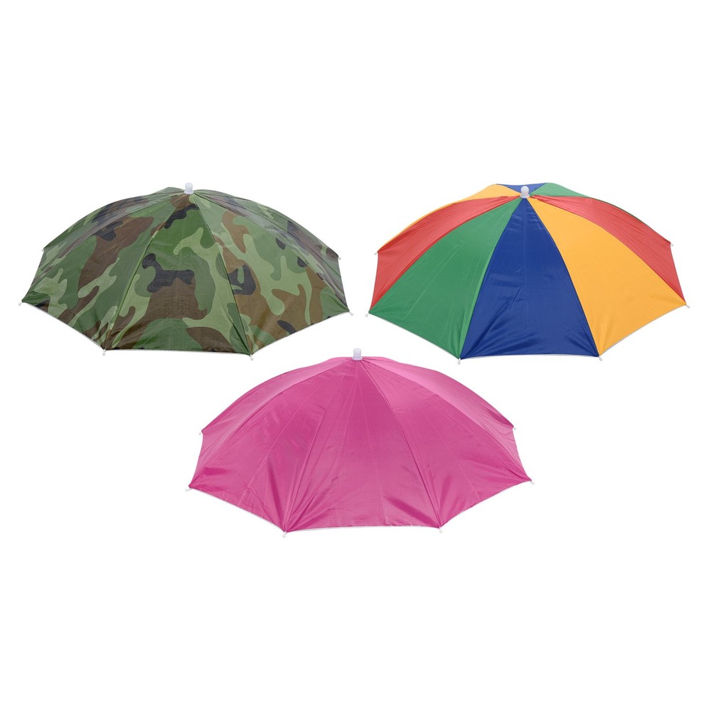 OD 27.2" Umbrella Hat Set, 3Pcs Single Layer Cap with Head Strip, Multicolor