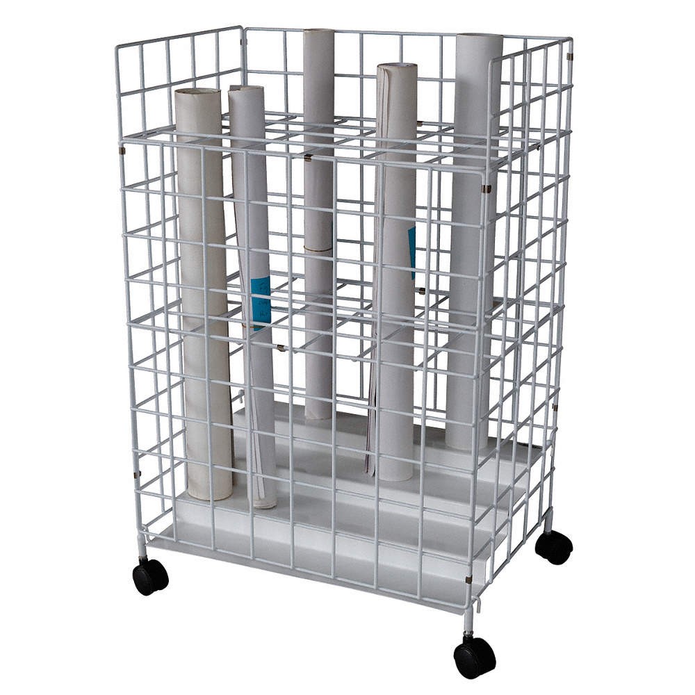 GRAINGER APPROVED 4KH35 Roll File,24 Compartments,White 4KH35