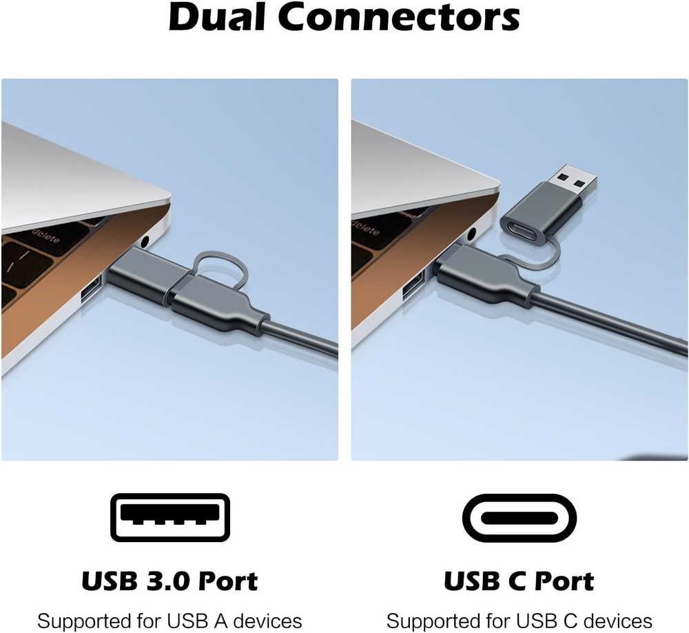 SD Card Reader, Memory Card Reader 4 in 1 USB C USB 3.0 Dual Connector Adapte...