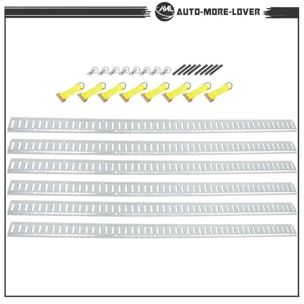 Silver 30 Pack 96" E Track Rail Sections With Mounting Hardware Fit For Trucks