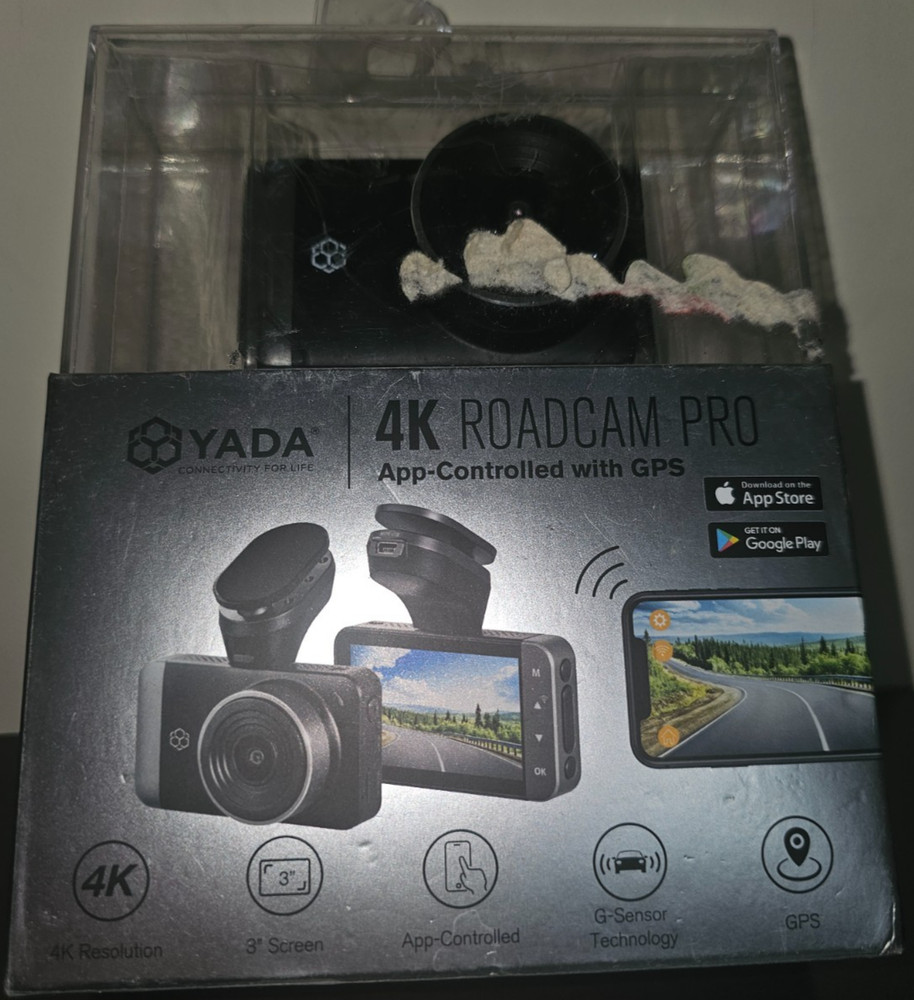 Yada 4K Roadcam Pro App Controlled Dash Cam Loop Recording Motion Detect