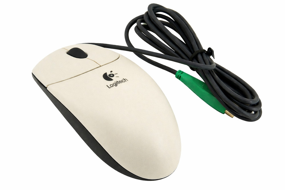 NEW Logitech Optical PS/2 PS2 Mouse Beige M-SBF69