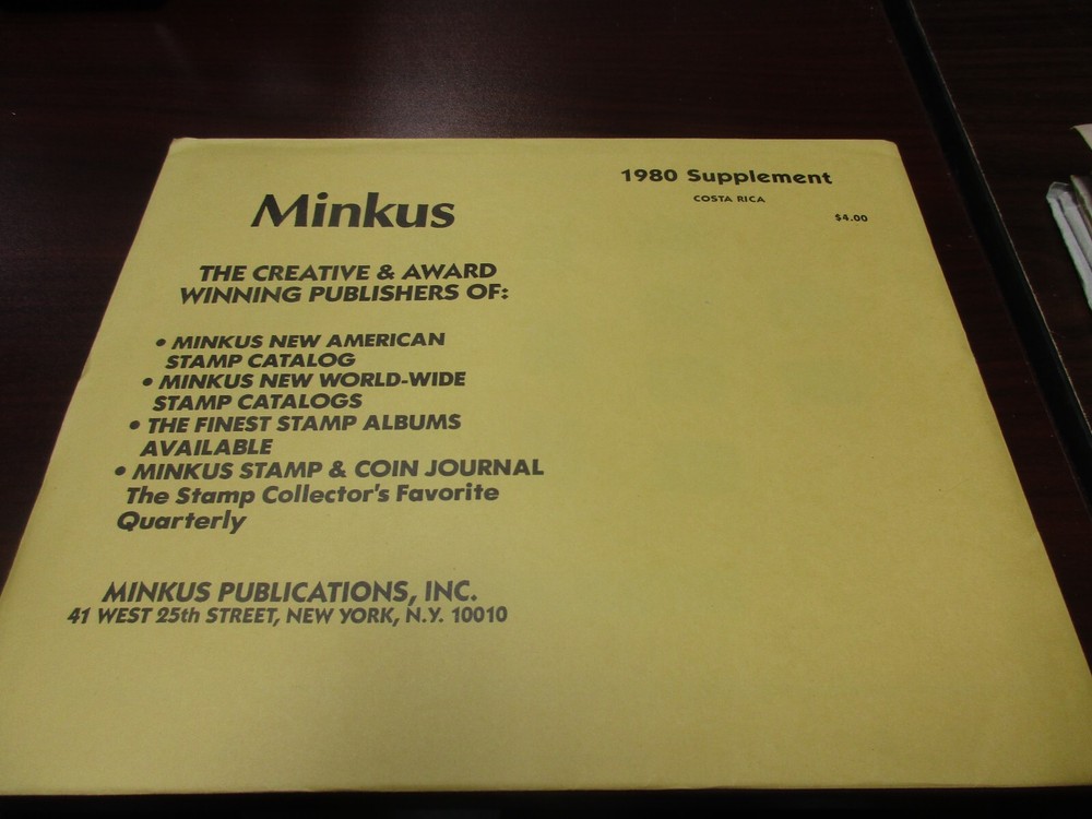 "MINKUS" 1980 SUPPLEMENT COSTA RICA   W/FREE SHIPPING!!!