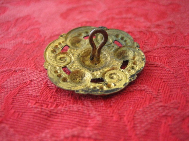 Vintage 1" Brass Metal Openwork Triad Button - X2