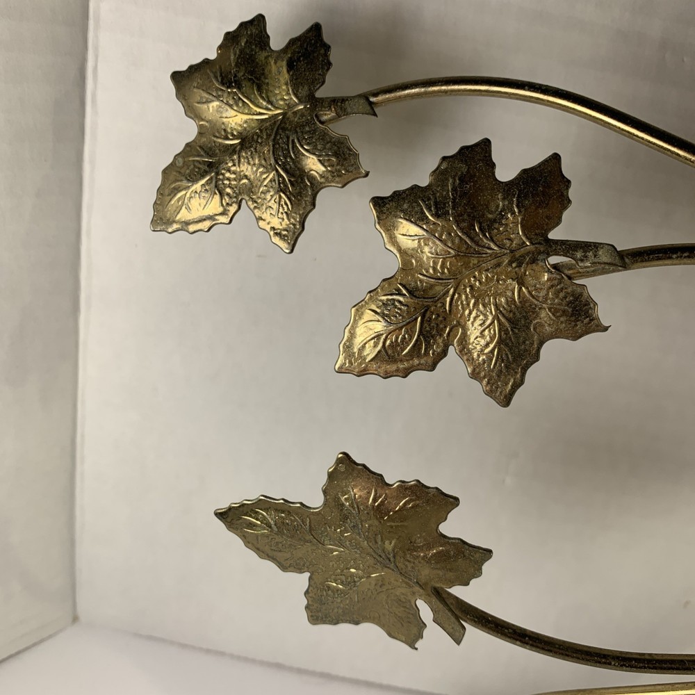 MCM Wall Clock Starburst Maple Leaf Design Brass Large 16” Works Choice