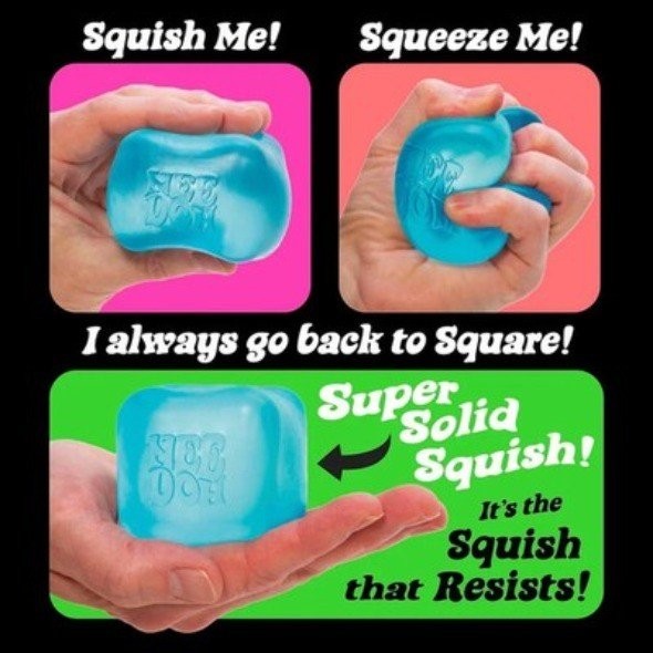 Nee Doh Nice Cubes Ice Cube Toy Fidget Super Solid Squish Blue