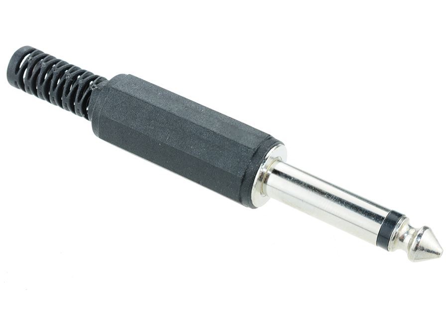 2 x 6.35mm Mono Insulated Jack Plug Audio Connector
