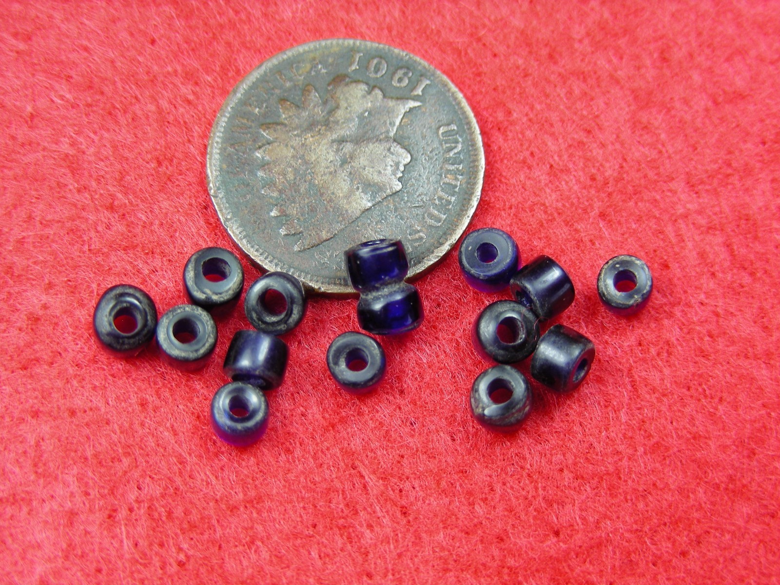 COBALT BLUE TRADE BEADS - MODOC TRIBE - CALIFORNIA - FREE SHIPPING