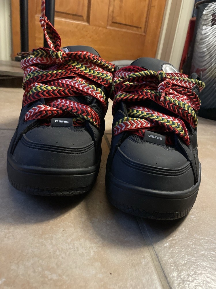 Osiris Black D3s with Multicolor Laces