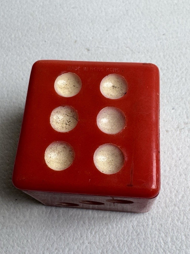 Vintage Large Size Orange Cherry Translucent Possibly Bakelite Single Die