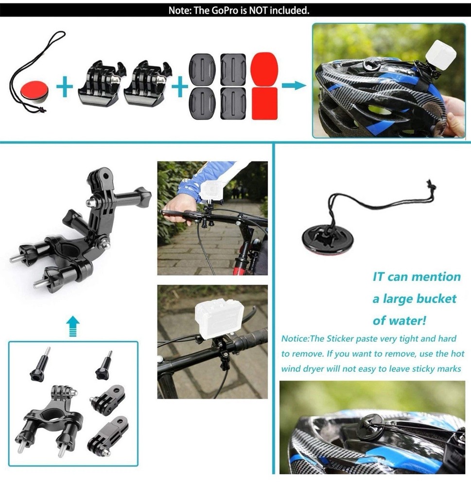 Camera Accessory Bundle for GoPro HERO Series with Mounts, Straps, Case, Tripod