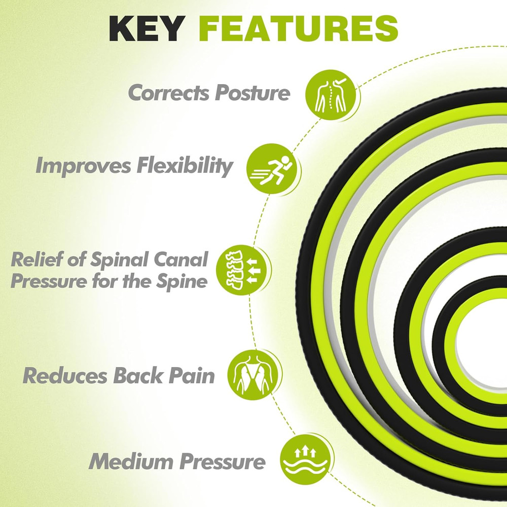 Back Roller Wheel - 4 Pack Yoga Foam Roller for Physical Therapy & Back Stretche