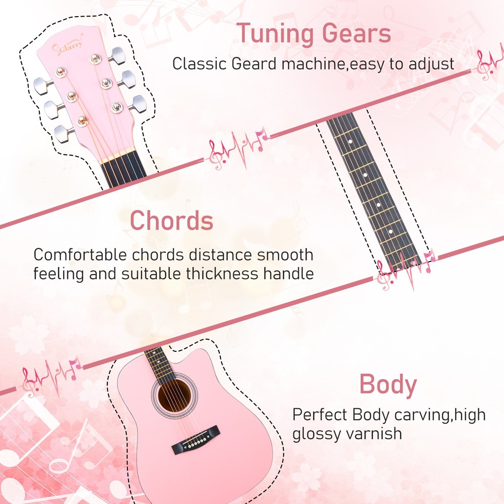 41 Inch Beginner Acoustic Guitar Package - Starter Bundle Kit & Accessories