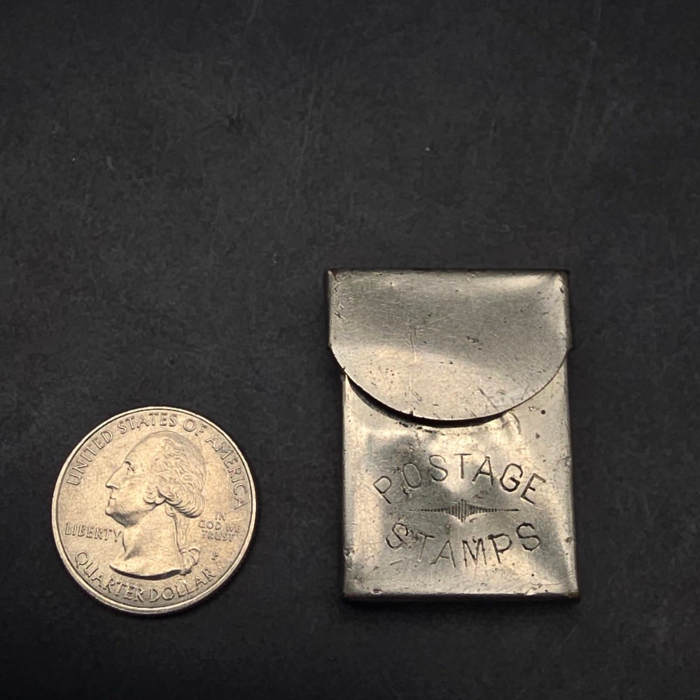 Antique Postage Stamp Holder Fold Top