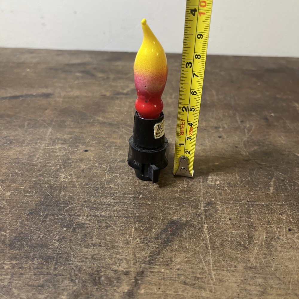 Vintage Flame Night Light Red Yellow - Working!