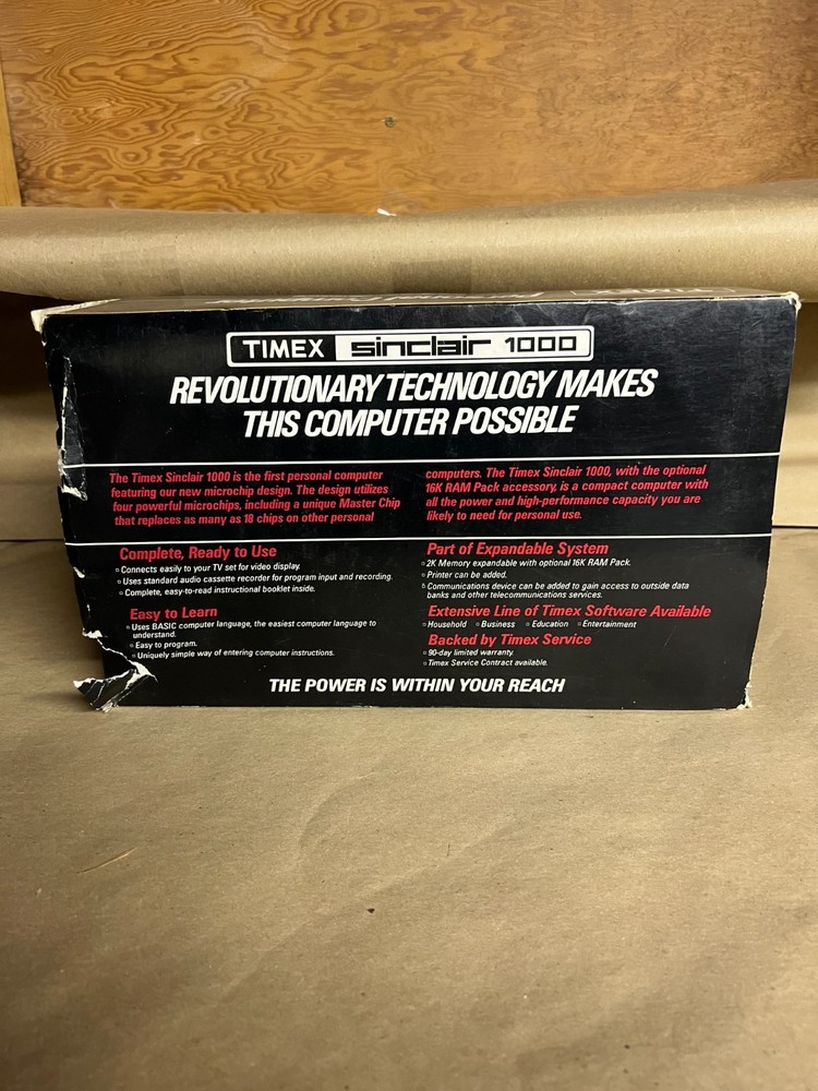 Timex Sinclair 1000 Vintage Personal Computer w Box and Manual Untested
