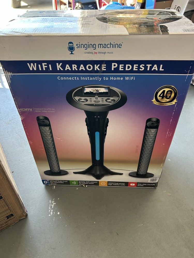 Premium Wi-Fi Karaoke System 7'' Touchscreen Singing Machine - Two Mics Complete