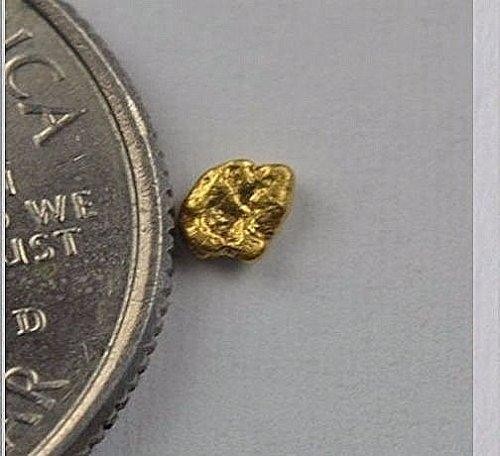 Alaskan-Yukon BC Gold Rush Natural Gold Nugget 0.09 Grams Genuine