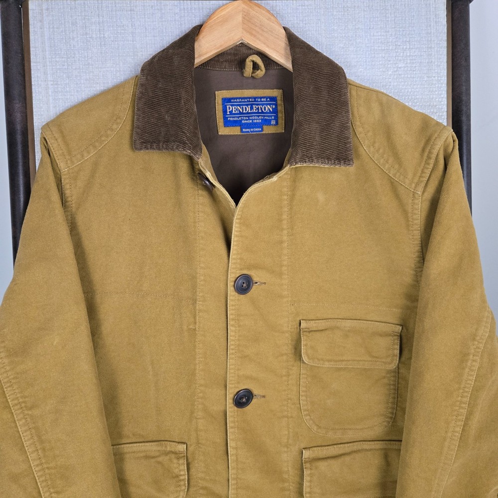 PENDLETON Size Medium Mens Chamois Moleskin Button Hacking Field Jacket Tan Coat